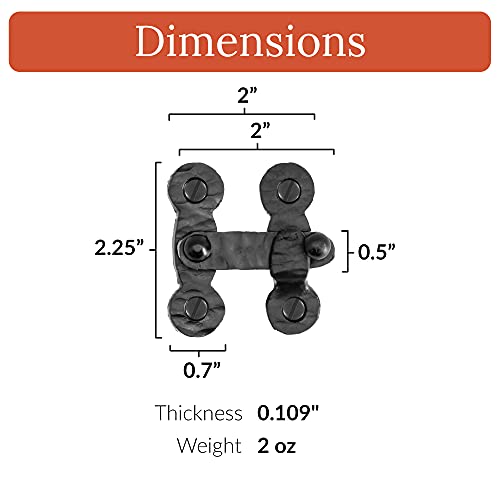 Borderland Rustic Hardware 1 Pack 2 Inch Bar Latch For Gates - Black - Decorative Metal Bar Latch - Rustic Metal Bar Latches For Gates thumb #1