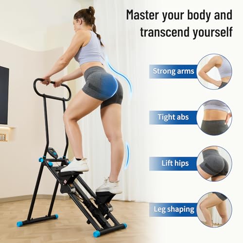 HXD-ERGO Stair Stepper for Home, New Version 6 Adjustable Resistance Vertical Climber Cardio Exercise Machine, Folding Stair Climber for Full Body Workout with Adjustable Handlebar for Women & Men