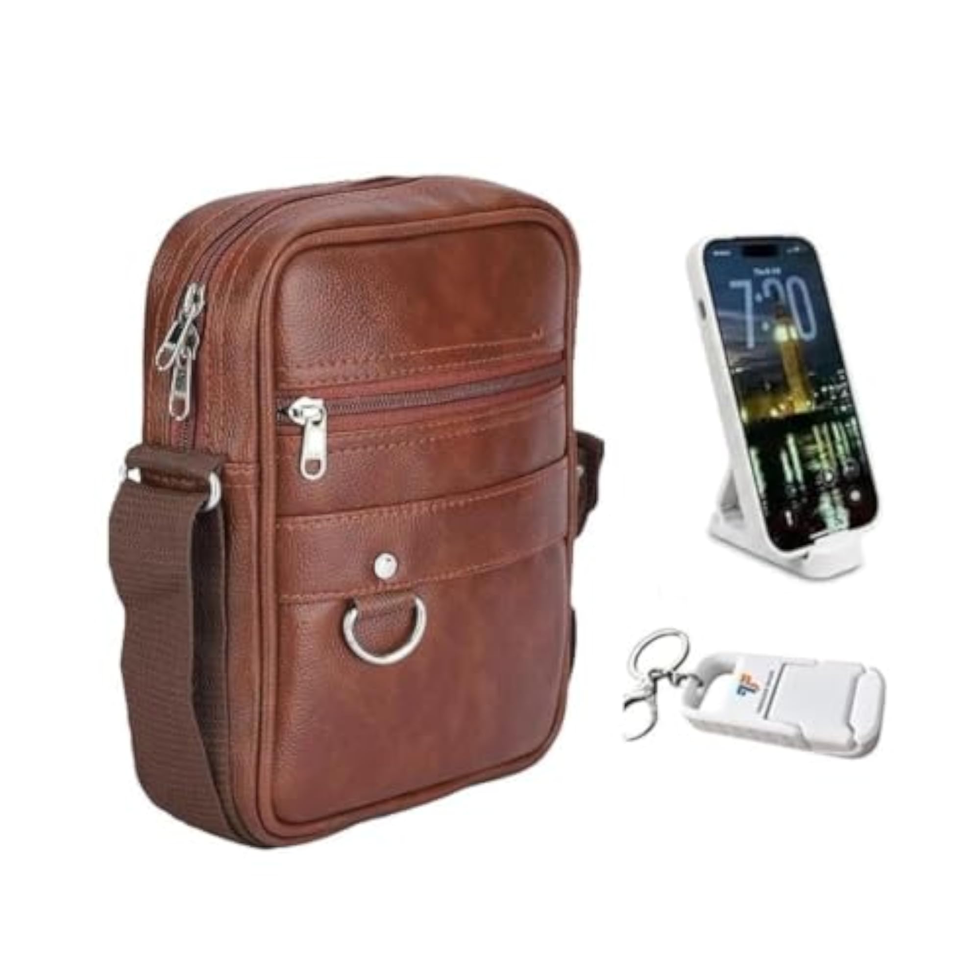 Men's PU Leather Crossbody Messenger Bag