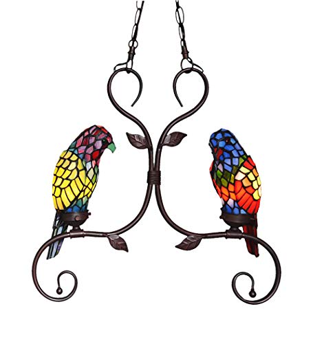Suspension perroquet vitrail style vintage pour sublimer la décoration de votre salon rétro