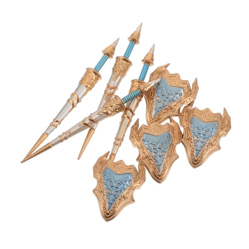 Milisten 8 Piezas Mini Bloques De Construcción De Armas Juegos De Figuras De Juego Juguetes De rol De Escudo De Juguete para Espadas para Escudo y Espada El Plastico