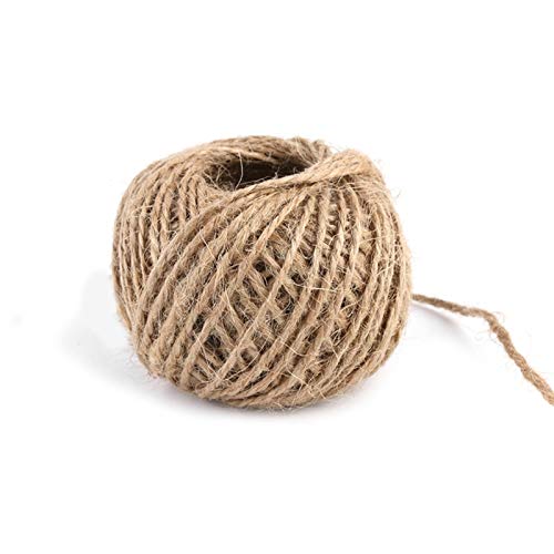 Zkenshan-Natural Jute Twine 30M Natural Brown Hemp Rope, DIY Label Hang Rope Twine Jute String Gardening Cord Wedding Gift Wrapping Thread, Natural Jute Fiber (Color : 1ROLL)