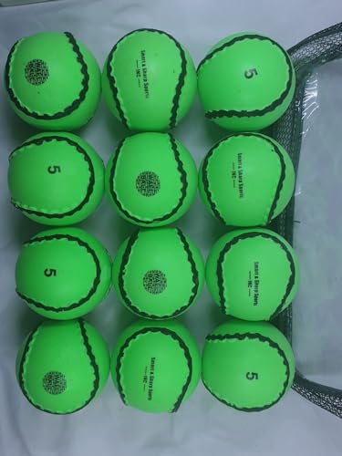 SS SMART & SHARP SPORTS INC Hurling Wall Balls Sliotars Green Color GAA Official Size 5 Balls (12 Sliotars)