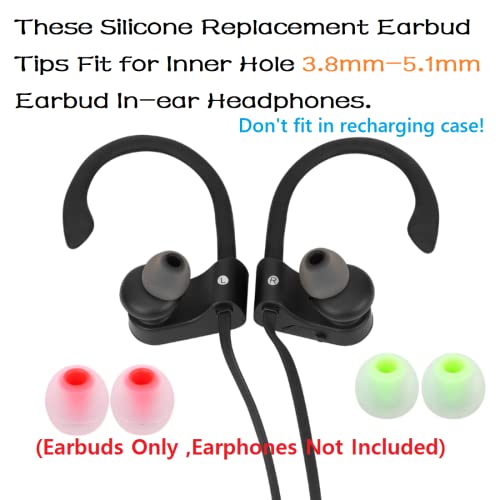 Image of Silicone Earbud Tips Earbuds Replacement Ear Tips Gels Bud for Popular in-Ear Headphones Other Inner Hole from 3.8mm - 5.1mm Earphones 9 Pairs S /M /L