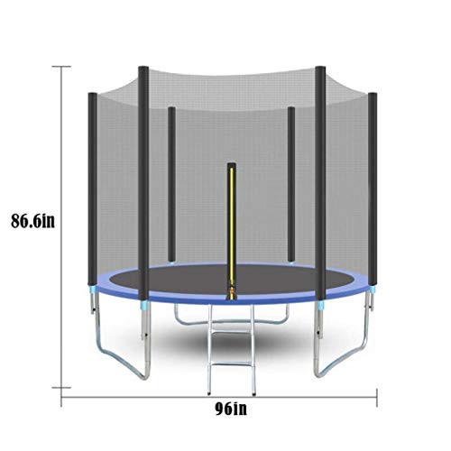 Kids & Adults Trampoline ,8 FT Sports Fitness Trampoline - Indoor & Outdoor Large Bungee Jumping Bed with Enclosure Net Jumping Mat and Spring Cover Padding - Thumbnail 2