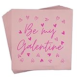 Be My Galentine Napkins, Pink Happy Galentines Day Napkins, Galentines’s Day Decorations(5 x 5 In, 50-Pack)