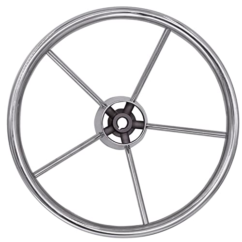 SHENYI 5-Speichen-Lenkrad Lenkrad aus Edelstahl 13-1/2"Lenkrad mit Polyurethanschaum schwarzer Fit 3/4" Wellenbootzubehör (Color : M0319S) Cover