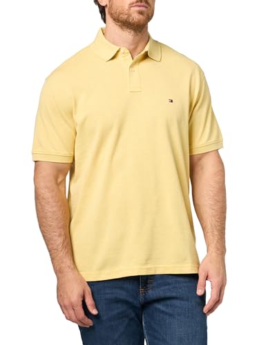 Image of Tommy Hilfiger Men's Short Sleeve Polo Shirts in Classic Fit with Stretch and Organic Pique Cotton