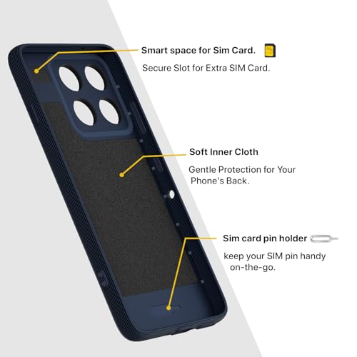 Image of Pikkme Back Cover for Motorola Moto Edge 70 5G Camera Protection 3D Hexa Cube Design Silicone Protective Bumper Case (Blue)