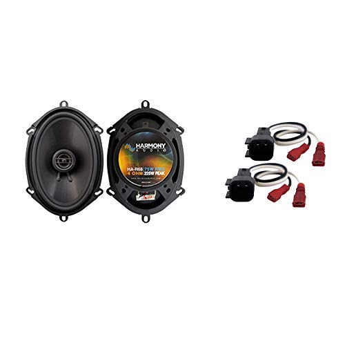 Harmony Audio Compatible with 2001-2010 Ford Explorer Sport Trac HA-R68 Front Door Replacement 5x7 6x8 225W Speakers, and HA-725600 Speaker Replacement Harness