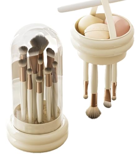 TIMISTARS Makeup Brush Holder, 3 in 1 Silicone Makeup Brush Cleaner Mat white