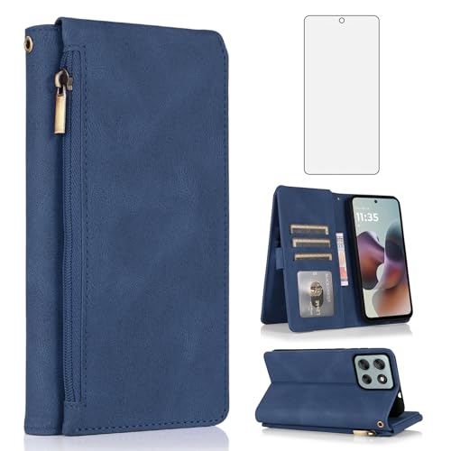 Coque Moto G56 5G Asuwish XKLLPT UK étui de protection souple bleu