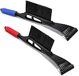 com-four® 2X grattoirs à Glace en Plastique Robuste avec Brise-Glace et Bord de raclage - grattoir à Glace avec Fouet - grattoir à vitres [la sélection varie] (02 pièces - 2 en 1 coloré)
