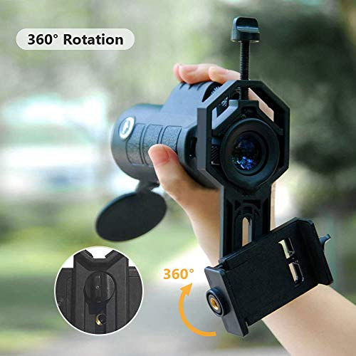 Cucudy Suporte de montagem de adaptador de telescópio celular Liga de alumínio e material plástico M