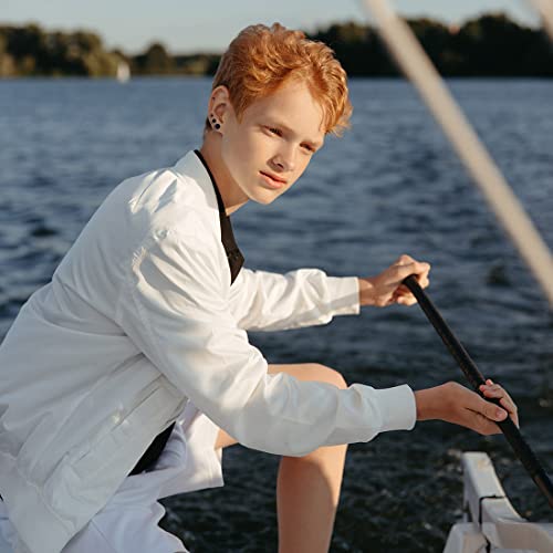 Spiritlele 12 Pairs Black White Blue Crystal Magnetic Earrings Set CZ Clip on Non Piercing Fake Stud Earrings Unisex3