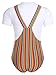 Shinsto Mens Fashion Striped Bodysuit Nightwear Short Sleeve Buttoned Crotch Homewear Jumpsuit Rainbow X-Large