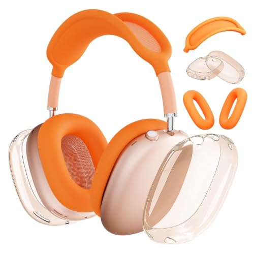 MOLOPPO 3 in 1 Case Cover Compatible with AirPods Max 2/1 2024/2020, Orange