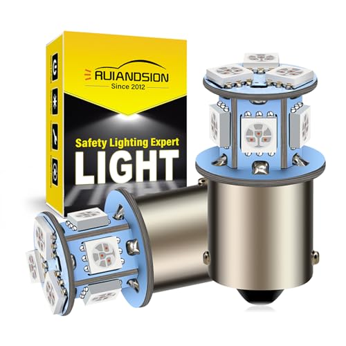 2 luces LED 1156/BA15S 12V Amarillas Super Brillantes miniatura 1