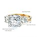 Samie Collection 3 Stone Engagement Rings for Women Wedding Ring Sets with Cushion Cut Simulated Diamond CZ in Yellow & White Gold Plating, Size 7