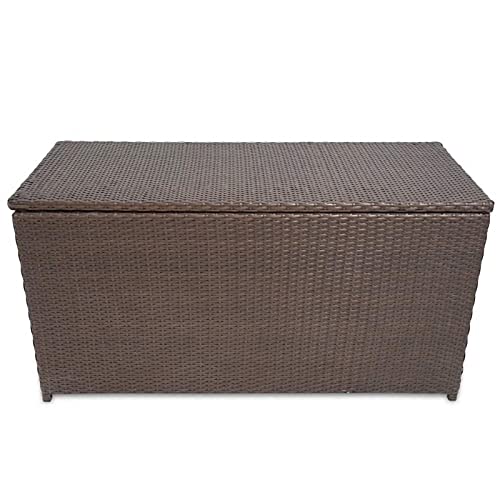 Lechnical Garten-Aufbewahrungsbox Balkon Garten Auflagenbox Kissenbox Gartenbox Gartenmöbel Braun 120x50x60 cm Poly… – Bild 6