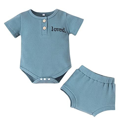 Image of Newborn Infant Baby Boy Clothes Long Sleeve Romper Hoodie Tops Sweatsuit Pants Outfit Blue