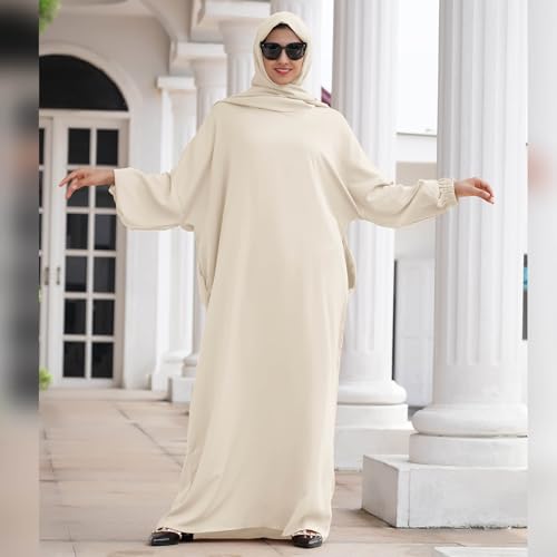 IBTOM CASTLE Jilbab for Muslim Women Modest Prayer Abaya with Hijab Islamic Dubai Middle East Turkey Kaftan Eid Ramadan Robe4