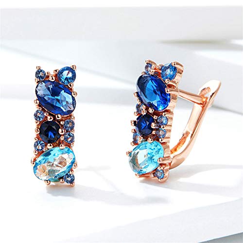 Rose Gold Hoop Earring for Women Multicolored Crystal Earring Sterling Silver Multi Gemstone Earrings Amethyst Ruby Sapphire Garnet Earring for Fashion Jewelry Ideal Valentine's Day4