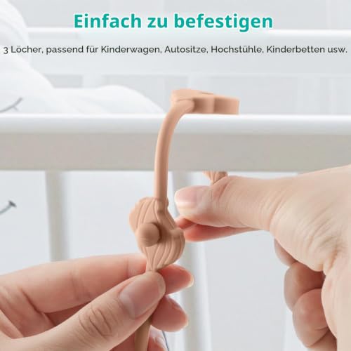 CLDY Schnullerkette Silikon,Cup Catcher Baby,spielzeugkette für kinderwagen – Ansicht 2