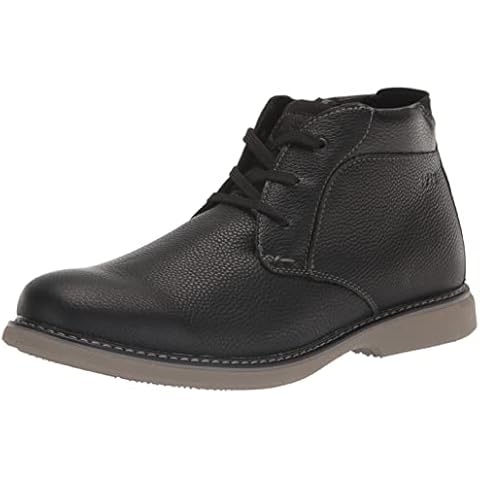 Nunn Bush Mens Otto Plain Toe Lightweight Leather Suede Water Resistant Chukka Boot, Black, 11 X-Wide US Cover