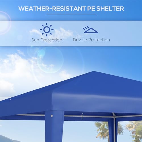 Outsunny 2.7m x 2.7m Garden Gazebo Marquee Party Tent Wedding Canopy Outdoor(Blue) 3 Outsunny 2.7m x 2.7m Garden Gazebo Marquee Party Tent Wedding Canopy Outdoor(Blue) - Image 3