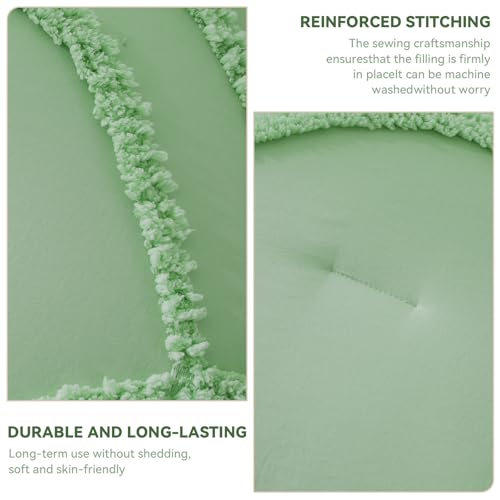 Image of ENJOHOS Light Green Full Comforter Set - Full Size Boho Style Comforter, 3 Pieces Rainbow Bedding for All Season, Lightweight Soft Microfiber Comforter with 2 Pillowcase