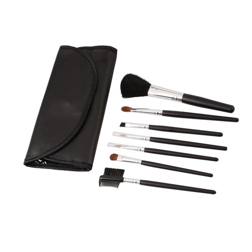 Black 7 PCS Makeup Cosmetic Brush Set with Case
