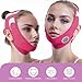 ROWMATE Graphene V-Line Mask Chin Up Mask V Shaped Face Mask Chin strap for sleeping,Jawline Shaper,red,Small