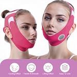Graphene V-Line Mask Chin Up Mask V Shaped Face Mask Chin Strap for Sleeping,Jawline Shaper,red,Medium - Image 3
