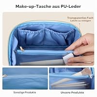 Prite Kosmetiktasche Reise Make Up Tasche mit Pinsel-Fächer, Blau, M – Ansicht 6