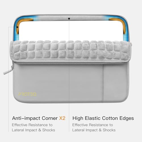 Image of Proteq 360 Laptop Sleeve Protective Cover-Graphite Grey, 15.6 Inch | Compatible with HP,MacBook Air /Pro, Samsung,Dell,Lenovo,ASUS laptop safety cover | with Accessory Pocket | Shockproof Laptop Sleeve