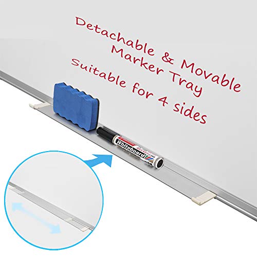 Magnetic Whiteboard/White Board, 48 X 36 Inches Magnetic Dry Erase Board, Aluminum Frame with Detachable Marker Tray, Silver