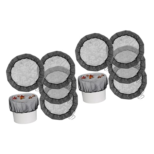SUPVOX 2 Ensembles Couvercle De Seau Filet De Filtration pour Tonneau De Pluie Filet Anti-poussière pour Tonneau De Pluie Réservoirs Corbeille Couvertures De Filet Polyester 4 Pièces * 2