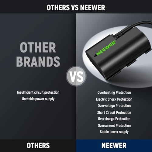 Image of NEEWER D Tap to LP-E6NH Dummy Battery with Cable for V Mount Battery, Stable Continuous Power Supply for Canon EOS R5 C R6 R7 5D II III IV 6D II 7D II 60D 60Da 70D 80D 90D XC10 XC15 5DS R, VP-LPE6NH