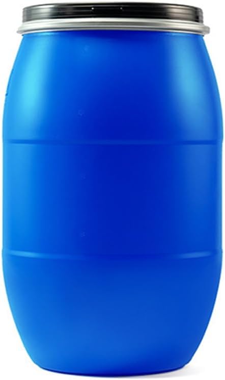 Plastic Barrel with Lid, Food Grade Storage Water Barrel, Thickened Plastic Drum, Multifunctional Shipping Container for Restaurant, Home, Factory(120L)