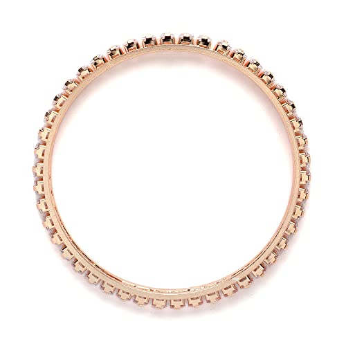 Rose Gold-Plated Artificial Stones Bangles (Set of 2, 2.4 Inches)