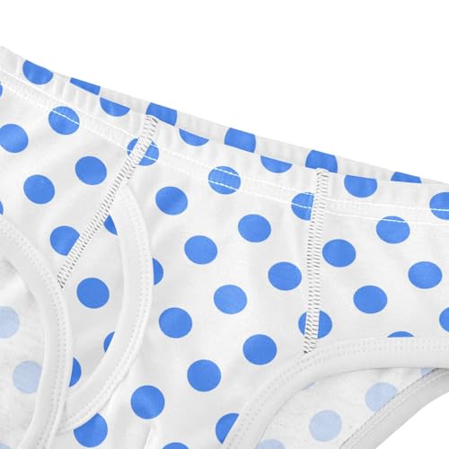 Polka Dot White Dark Blue Little Boys Cotton Briefs Soft Breathable Comfortable Tag-Free Underwear4