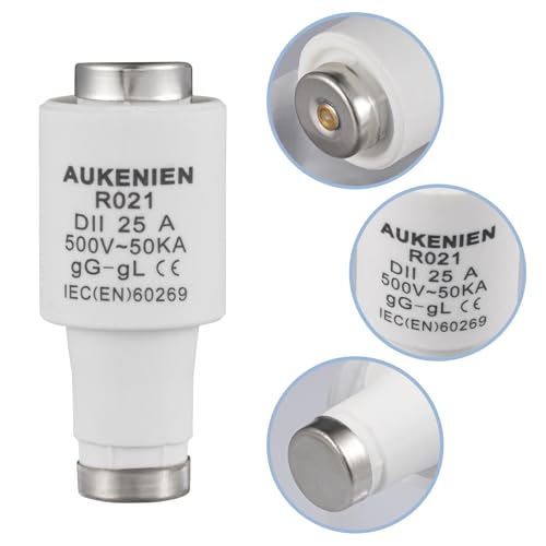 AUKENIEN DII E27 R021 Spiral Ceramic Fuses Diazed 25 Amp Fuse 25A 500V 50KA gG for Cable and Line Protection (Pack of 5) - Image 3