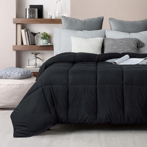 El Mejor Listado de Edredones y fundas para edredón Top 10. 50 ESQUIMAL Edredón Acolchado Duvet, Relleno Tipo Down Alternative, Todo Clima, Compatible con Funda Nórdica, Reversible, Hipoalergénico (Negro, Queen Size)