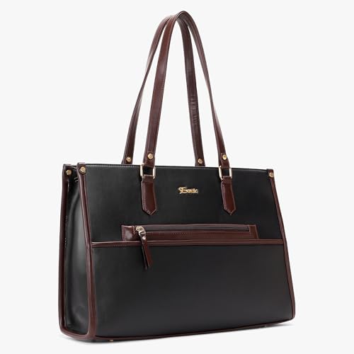 Image of EXOTIC Aveline Work Tote Bag for Women | Multi-Compartment Laptop Tote with Luggage Sleeve & Front Zip Pocket | Fits up to 14-Inch Laptop | Office & Travel Handbag