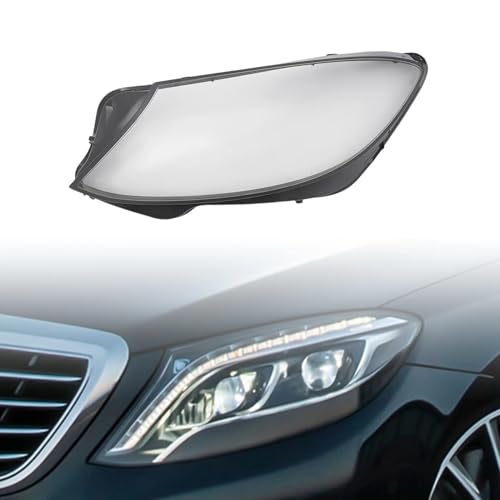 DuYouG for 2014 2015 2016 2017 Mercedes Benz W222 S-Class Headlight Headlamp Lens Cover Guard Black Border Clear Lens Left Driver Side (LH)
