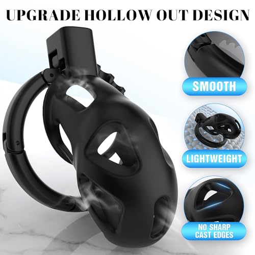 Image of Uoffile Male Chastity Cage Devices, Lightweight Sissy Chastity Cage with 8 Adjustable Cock Rings and Invisible Lock, Man Penis Exercise Bondage Gear & Accessories Couple BDSM Adult Sex Toys Game