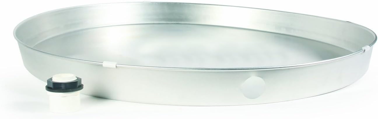 Camco 20840 22" ID x 2" Aluminum Water Heater Drain Pan with PVC Fitting 22-Inch ID