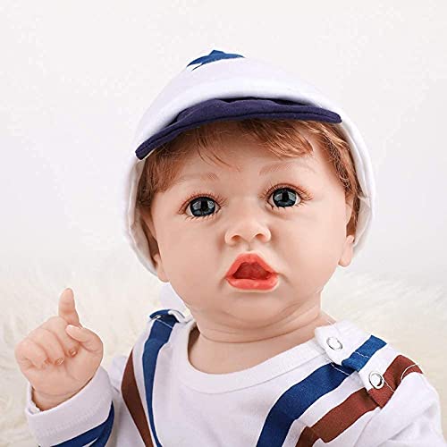 MWKL Reborn Baby 58cm Nette Reborn Puppe Simulationspuppe Vollsilikon Körper Wiedergeburtspuppe 22 Zoll Lebensechte… – Bild 5
