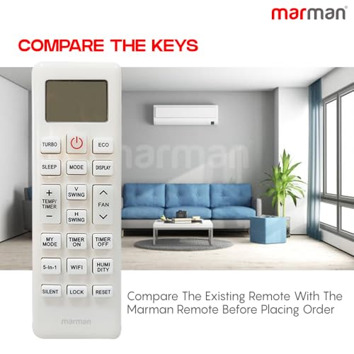 Image of marman Compatible with Lloyd AC Remote Original Model 253 Suitable for 1 | 1.5 | 2 Ton Split and Window Air Conditioner - Match Remote Key by Key with Existing Remote Control